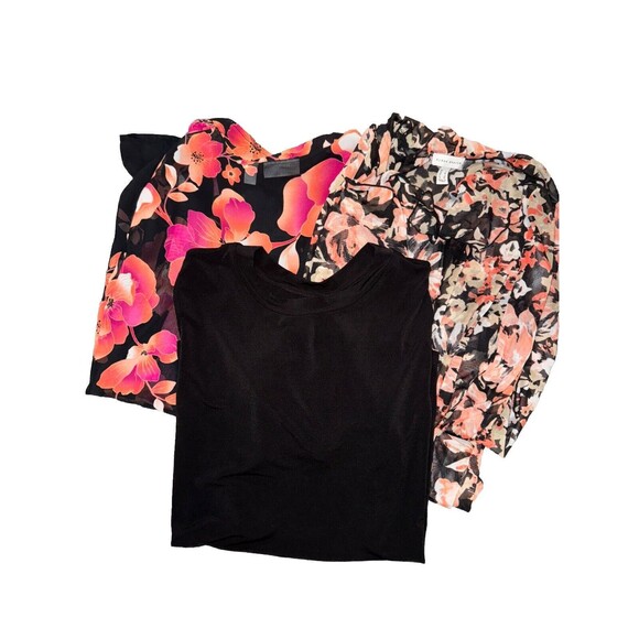 Susan Graver Kimono Cardigan Bundle (3) Floral Chiffon Cardigan Large - Picture 1 of 9